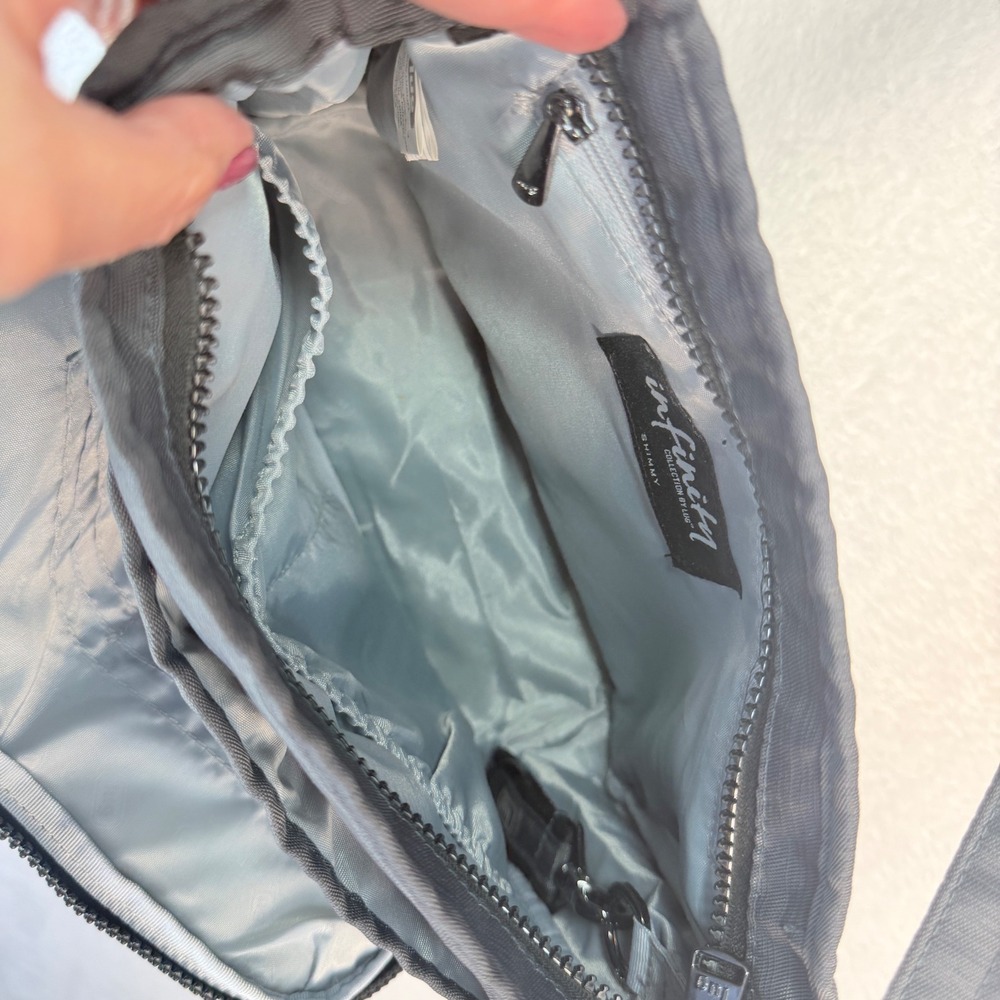 Lug Infinity Shimmy Crossbody Bag Charcoal Gray RFID Purse Pocket Organizer - Picture 7 of 15